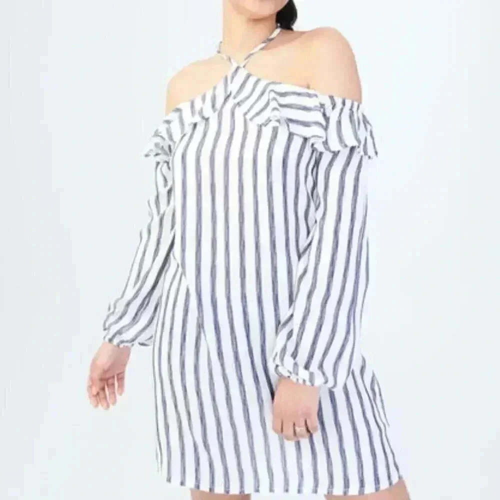 Stripe Halter Tie  Dress Aeropostale XS